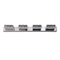 Living And Home 12W Chrome 4 Crystal Effect Light Bathroom Vanity Mirror Wall Light 4000K - thumbnail 5