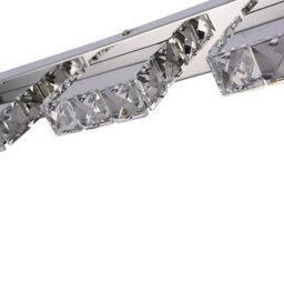 Living And Home 12W Chrome 4 Crystal Effect Light Bathroom Vanity Mirror Wall Light 4000K - thumbnail 6