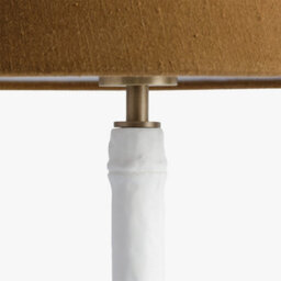 Wyld Haus Long Island Bamboo Table Lamp   White Base & Ochre Linen Shade - thumbnail 6