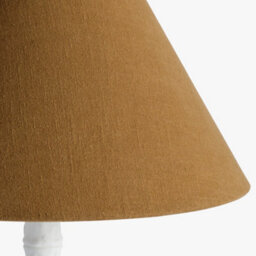 Wyld Haus Long Island Bamboo Table Lamp   White Base & Ochre Linen Shade - thumbnail 7