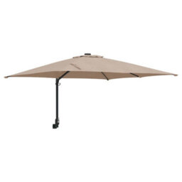 Berkfield Modern Wall-Mounted Garden Parasol Taupe 247 Cm - thumbnail 1