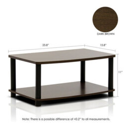 Walplus Furinno Turn-N-Tube No Tools 2-Tier Elevated Tv Stands, Dark Brown/black - thumbnail 3