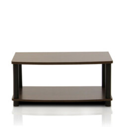 Walplus Furinno Turn-N-Tube No Tools 2-Tier Elevated Tv Stands, Dark Brown/black - thumbnail 2