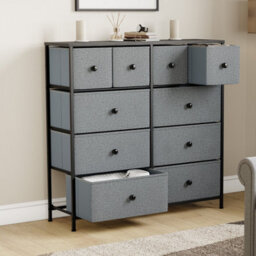 Lassic Vida Designs Chorley 10 Drawer Fabric Ukfr Chest Of Drawers, Grey & Black - thumbnail 5