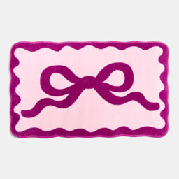 Ohs Bow Velvet Bath Mat Soft Absorbent Shower Rug - thumbnail 3