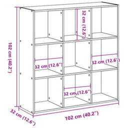 Berkfield Bookcase Old Wood 102X32X102 Cm Engineered Wood - thumbnail 9