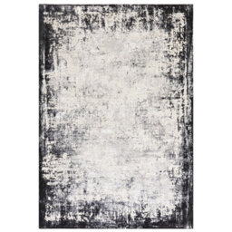 Grey Luxurious Modern Easy To Clean Abstract Rug For Living Room, Bedroom - 160Cm X 230Cm - thumbnail 1