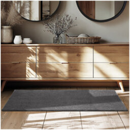 Tectake Rug Zonelle Short Pile And Ultra-Soft Carpet In Rectangular Or Round Design 80 X 150 Cm - Anthracite - thumbnail 1