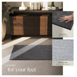 Tectake Rug Zonelle Short Pile And Ultra-Soft Carpet In Rectangular Or Round Design 80 X 150 Cm - Anthracite - thumbnail 4