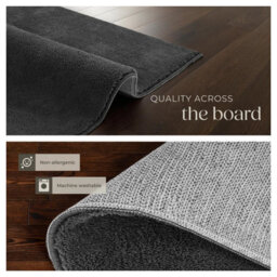 Tectake Rug Zonelle Short Pile And Ultra-Soft Carpet In Rectangular Or Round Design 80 X 150 Cm - Anthracite - thumbnail 5