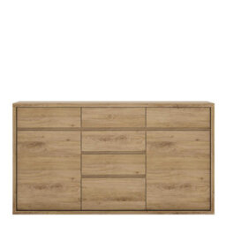 Wyld Haus Athens Natural Oak Effect Wide 6-Drawer Chest With 2 Doors - thumbnail 4