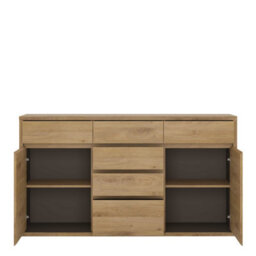 Wyld Haus Athens Natural Oak Effect Wide 6-Drawer Chest With 2 Doors - thumbnail 5