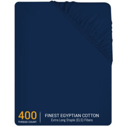 Lazzaro Premium 400 Thread Count 100% Egyptian Cotton King Size Fitted Sheet Durable Natural Cotton Deep Fitted Sheets - thumbnail 4