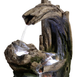 Teamson Home 82Cm Forest Stream Style Outdoor Garden Fountain Led Lighting, Grey - thumbnail 5