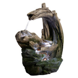 Teamson Home 82Cm Forest Stream Style Outdoor Garden Fountain Led Lighting, Grey - thumbnail 4