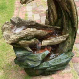 Teamson Home 82Cm Forest Stream Style Outdoor Garden Fountain Led Lighting, Grey - thumbnail 6