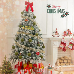 Amorly 32Pcs Velvet Christmas Tree Ornaments Set,green Flocked Hanging Christmas Balls Ornaments For Xmas Tree Holiday Home Party Decor - thumbnail 3