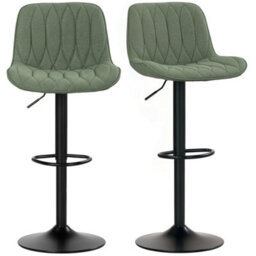 Bar Stools Set Of 2, Modern Armless Bar Chairs, Green - thumbnail 1