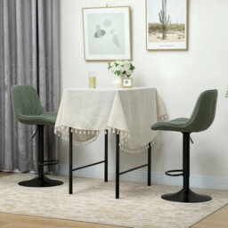 Bar Stools Set Of 2, Modern Armless Bar Chairs, Green - thumbnail 6