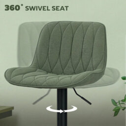 Bar Stools Set Of 2, Modern Armless Bar Chairs, Green - thumbnail 5