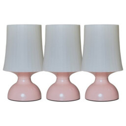 Valuelights Colmar 3 Pack Wireless Outdoor Battery Operated Led Pink Touch Table Lamps With Shades - thumbnail 1