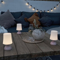 Valuelights Colmar 3 Pack Wireless Outdoor Battery Operated Led Pink Touch Table Lamps With Shades - thumbnail 2