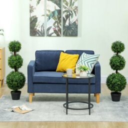 Homcom Set Of 2 Decorative Artificial Plants Boxwood Trees In Pot, Green - thumbnail 7