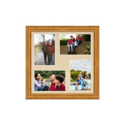 AK Frames 12X12 Oak Classic Multi Photo Frame With Ivory Mount - Holds 4 Apertures (4X) 6X4 Photos - thumbnail 1