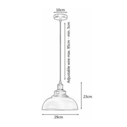 Ledsone 2 Pack Grey Metal Industrial Pendant Light 29Cm For Indoor Without Bulb - thumbnail 2