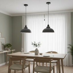 Ledsone 2 Pack Grey Metal Industrial Pendant Light 29Cm For Indoor Without Bulb - thumbnail 3