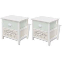 Berkfield Classic French Bedside Cabinets 2 Pcs Wood - thumbnail 1