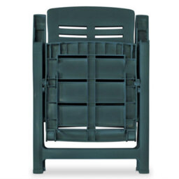 Berkfield Reclining Garden Chairs 2 Pcs Plastic Green - thumbnail 6
