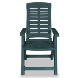 Berkfield Reclining Garden Chairs 2 Pcs Plastic Green - thumbnail 5