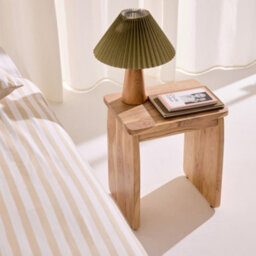 Sweeek - Exotic Bedside Table, Side Table Acacia Wood Natural 40X30X45 Cm - Asha - thumbnail 1