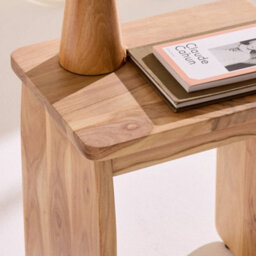 Sweeek - Exotic Bedside Table, Side Table Acacia Wood Natural 40X30X45 Cm - Asha - thumbnail 4