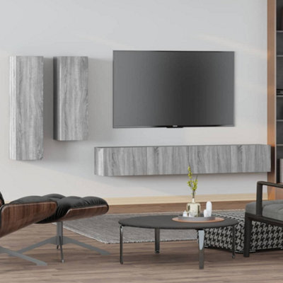 Berkfield 4 Piece Tv Cabinet Set Grey Sonoma Engineered Wood - image 1