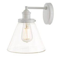 The Lighting Studio Laura Ashley Isaac Outdoor Wall Light Pale Slate Grey Glass Ip44