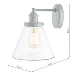 The Lighting Studio Laura Ashley Isaac Outdoor Wall Light Pale Slate Grey Glass Ip44 - thumbnail 4