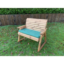 Marlborough Deluxe Rocker Bench With 1 X Bench Cushion Green , 1 X Scatter Cushion Green , 1 X Standard Cover - thumbnail 2