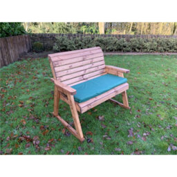 Marlborough Deluxe Rocker Bench With 1 X Bench Cushion Green , 1 X Scatter Cushion Green , 1 X Standard Cover - thumbnail 1