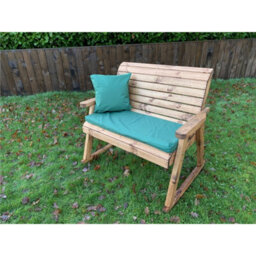 Marlborough Deluxe Rocker Bench With 1 X Bench Cushion Green , 1 X Scatter Cushion Green , 1 X Standard Cover - thumbnail 3