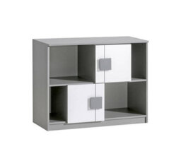 Arte Gumi G17 Sideboard Cabinet - Contemporary Chic In White Matt & Anthracite, H790mm W960mm D400mm