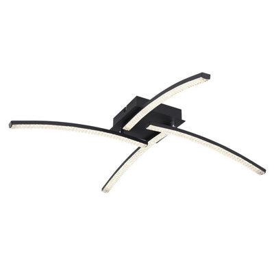 Luminosa Lighting Luminosa Jules Integrated Led Semi Flush Ceiling Light Matt Black 4X Led 2700-4000K - image 1