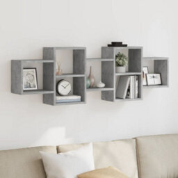 Berkfield Wall Shelf Concrete Grey 129X18X42 Cm Engineered Wood - thumbnail 1