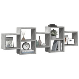 Berkfield Wall Shelf Concrete Grey 129X18X42 Cm Engineered Wood - thumbnail 3