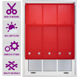 Made To Measure Daylight Roller Blind With Chrome Round Eyelets By Furnished - Red (W)150Cm X (L)210Cm