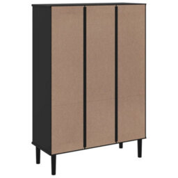 Vidaxl Bookcase Senja Rattan Look Black 90X35X130 Cm Solid Wood Pine - thumbnail 8