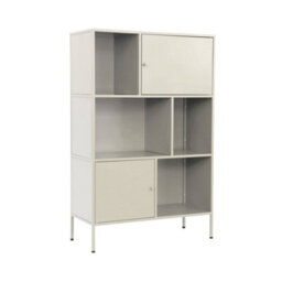 Sweeek - Industrial Metal Storage Cabinet With 6 Compartments Cream 80X35X125 Cm - Oklahoma - thumbnail 2