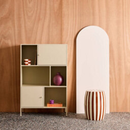 Sweeek - Industrial Metal Storage Cabinet With 6 Compartments Cream 80X35X125 Cm - Oklahoma - thumbnail 3