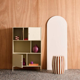 Sweeek - Industrial Metal Storage Cabinet With 6 Compartments Cream 80X35X125 Cm - Oklahoma - thumbnail 6
